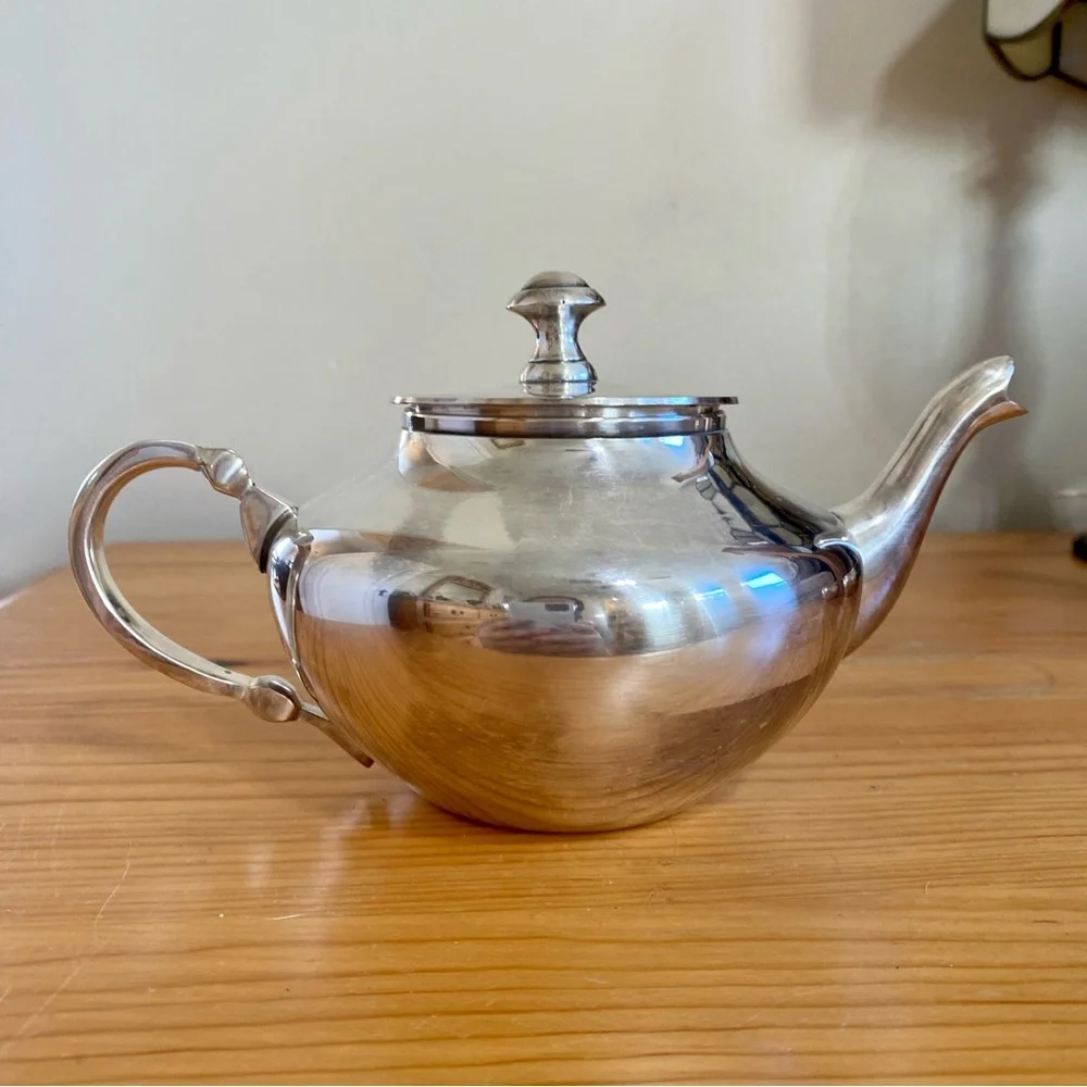 Vintage Raj Teapot Stackable Set Creamer Sugar Silver Plated With Box Gift